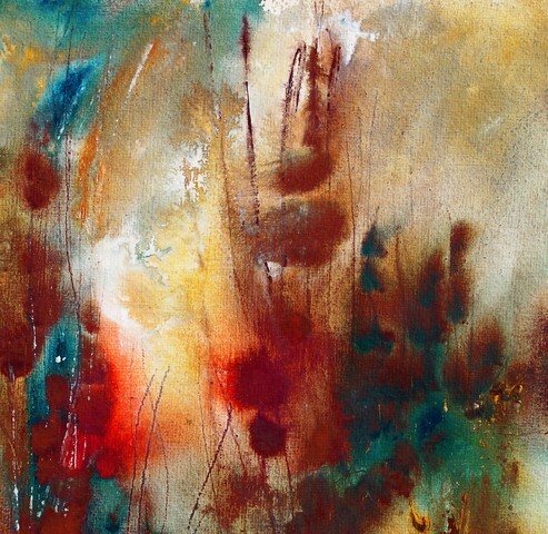 Abstract painting on handmade paper, artistic background